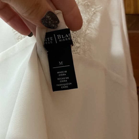 WHBM Cream Lace Top - Picture 7 of 11